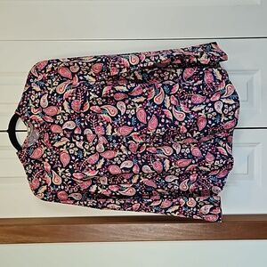 Talbots LP button down paisley shirt